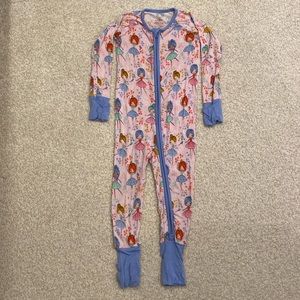 Little Sleepies 12-18 month zip-up ballerina pajamas
